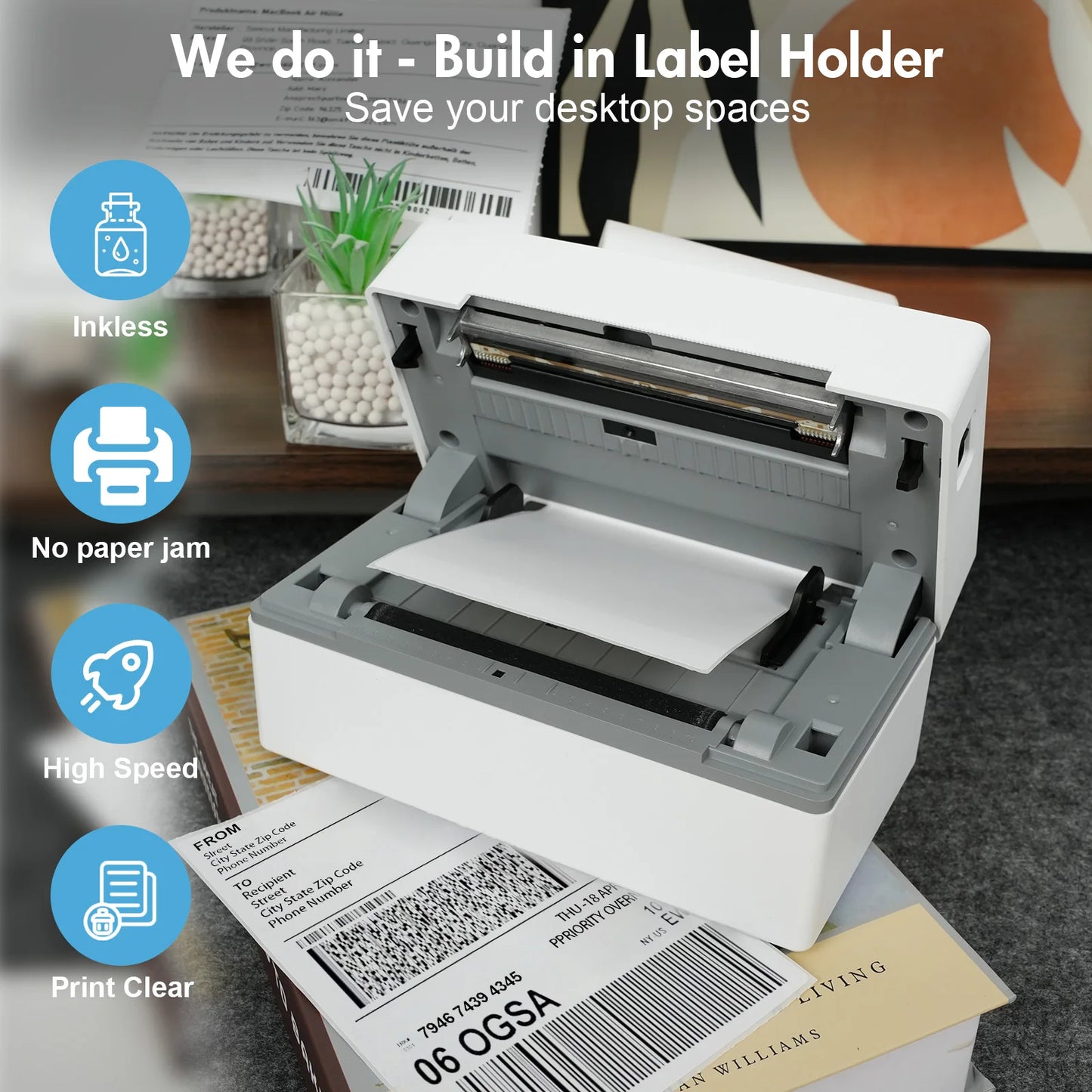 TakeYou Portable Thermal Label Printer 203DPI Bluetooth USB