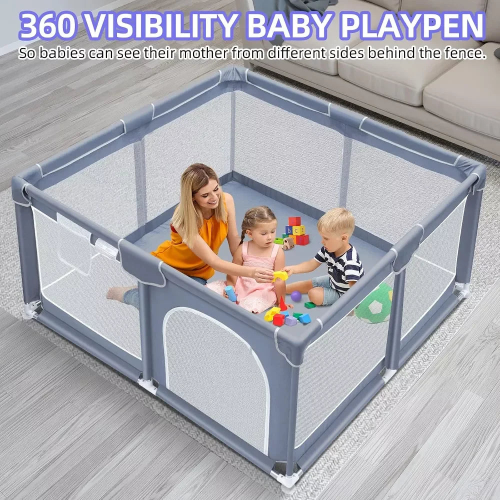 Kids Foldable Baby Playpen Playground Indoor Outdoor Safety Play Yard Portable