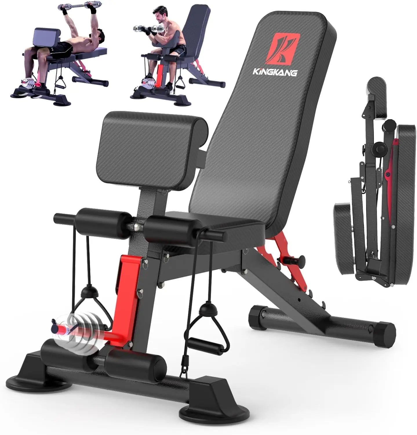 14-In-1 Foldable Dumbbell Bench With 6 Adjustable Levels For Full Body Workout