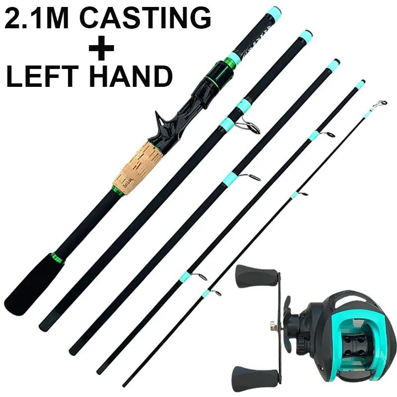 Ultralight Portable Baitcasting Fishing Rod And Reel Set