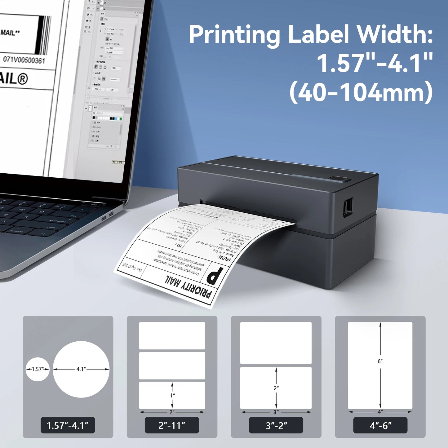 TakeYou Portable Thermal Label Printer 203DPI Bluetooth USB