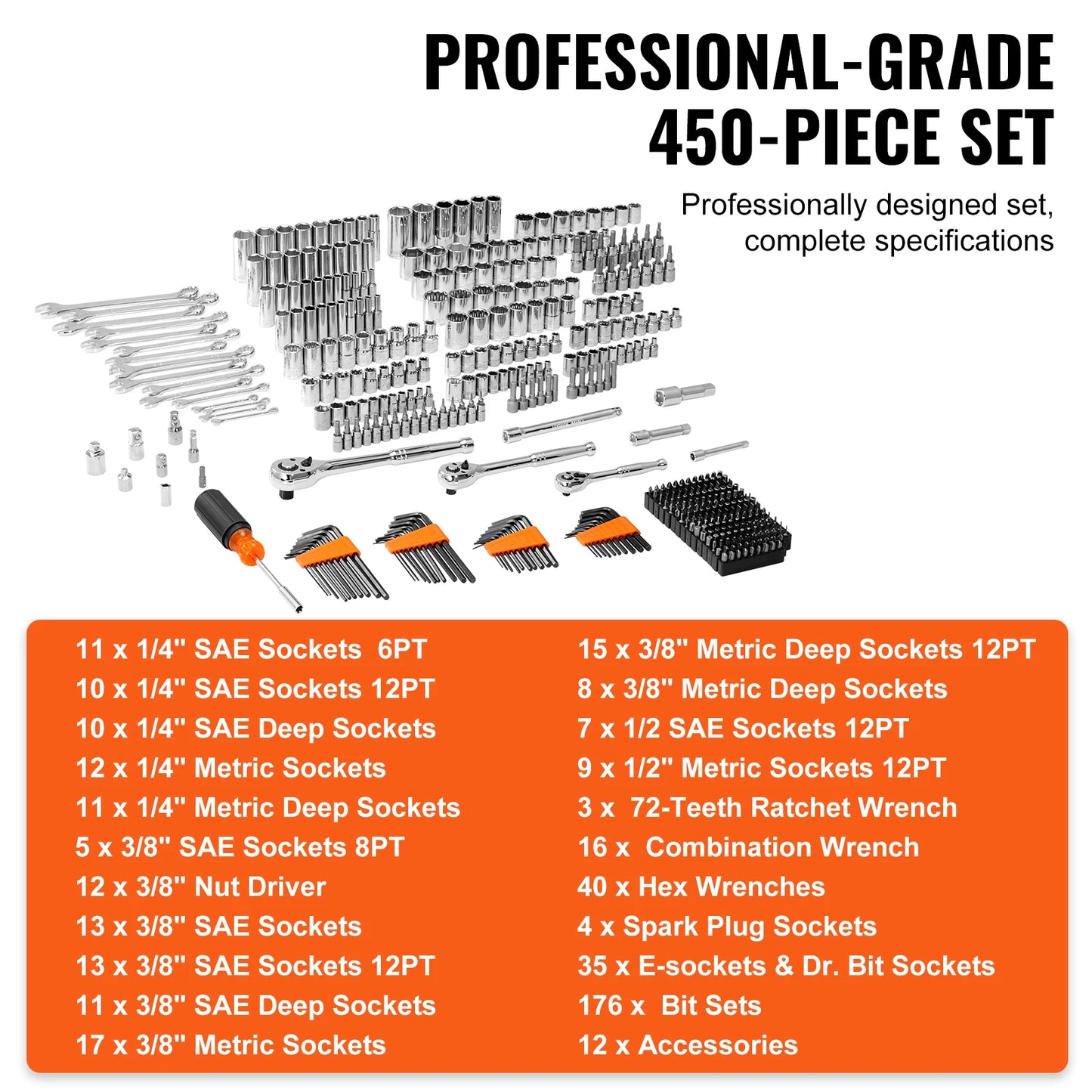 SucceBuy Professional Mechanics Tool And Socket Set Master Kit