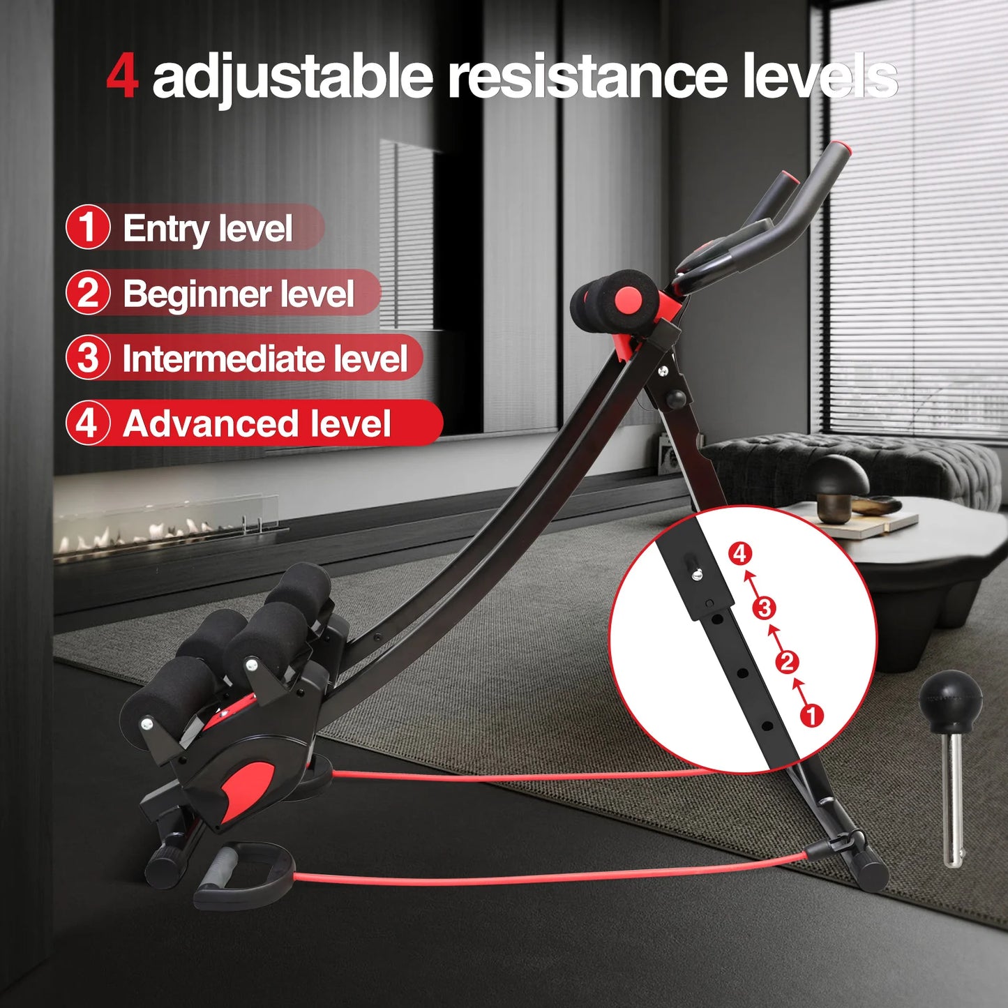 Abdominal Trainer Ab Machine Core Workout Equipment Foldable Home Gym