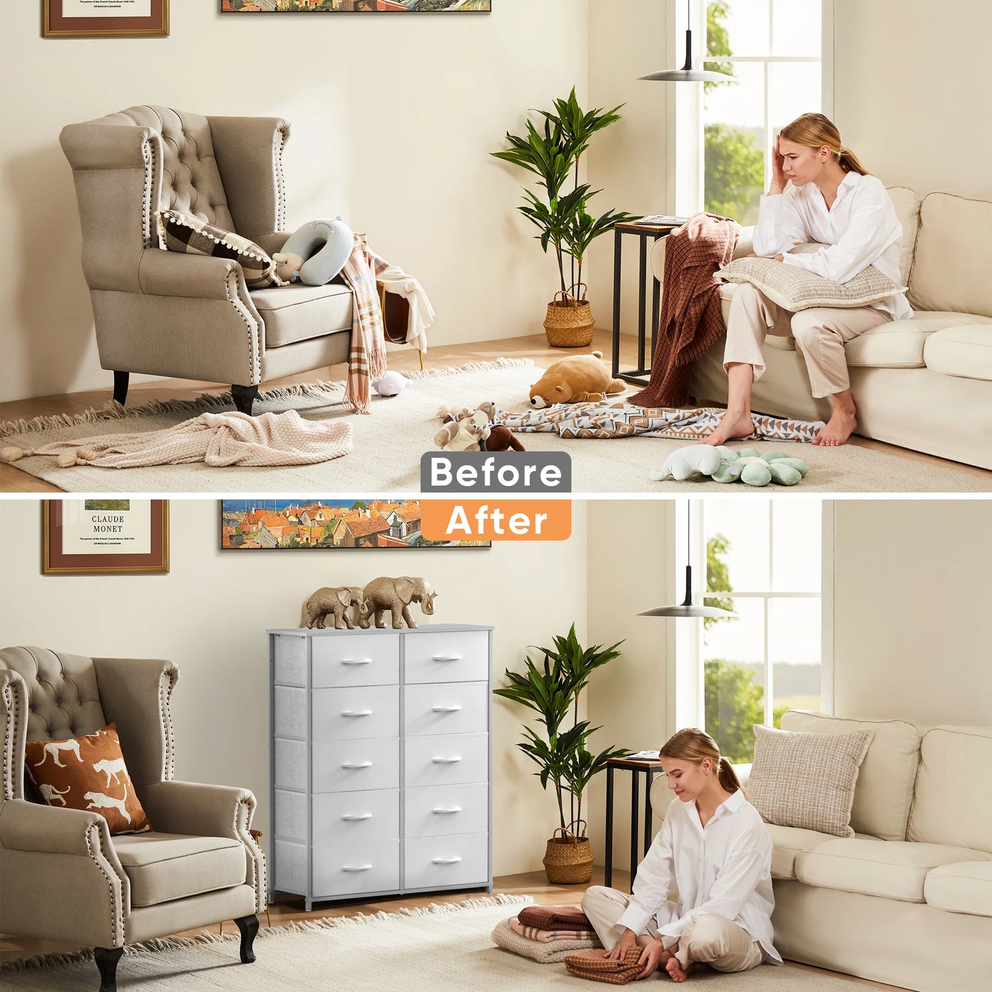 JHK Bedroom Wardrobe Storage Chest With Drawers For Bedroom