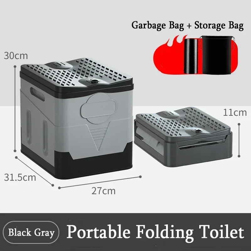 Outdoor Folding Portable Toilet For Camping And Travel Reusable