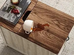 Farmhouse Coffee Table Set Wood Living Room 3 Piece