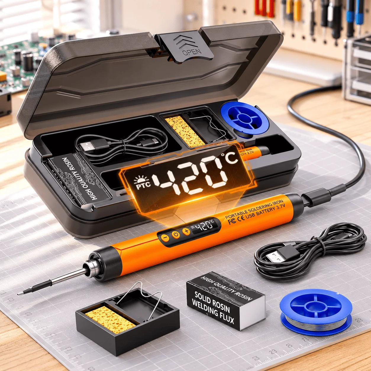 USB Rechargeable Mini Soldering Iron Wireless Pen Type C Charging Control