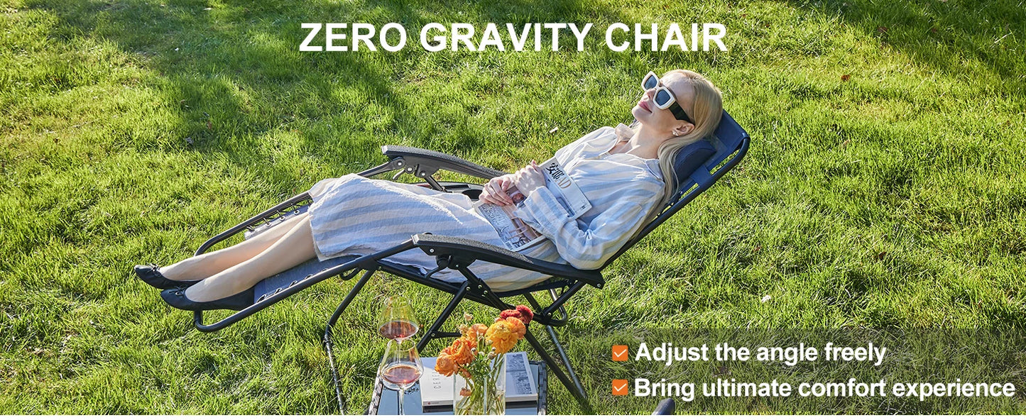 JHK Zero Gravity Two Pack Portable Recliners for Outdoor Patio