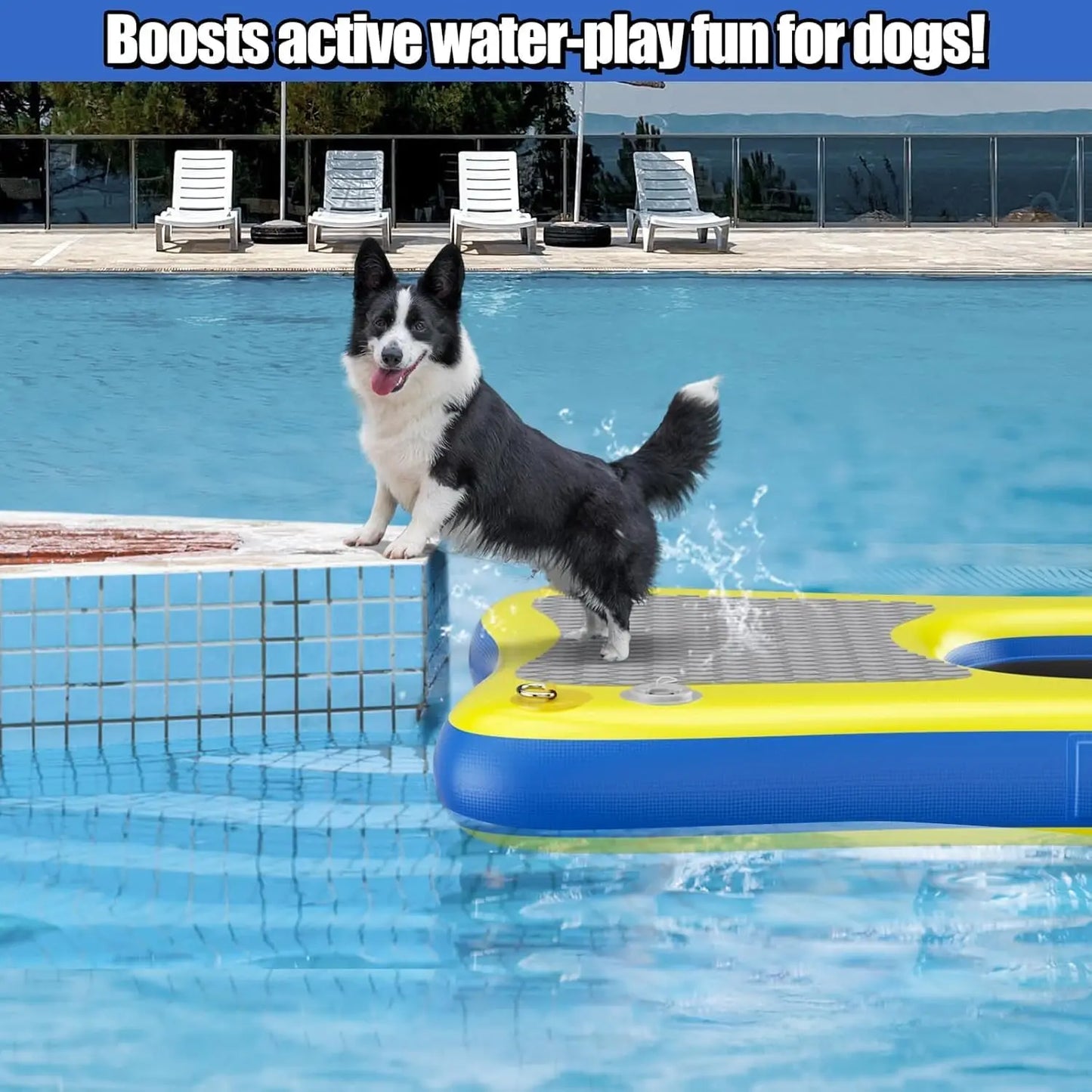 Inflatable Dog Boat Ramp With Anti Slip EVA Foam Dock Platform