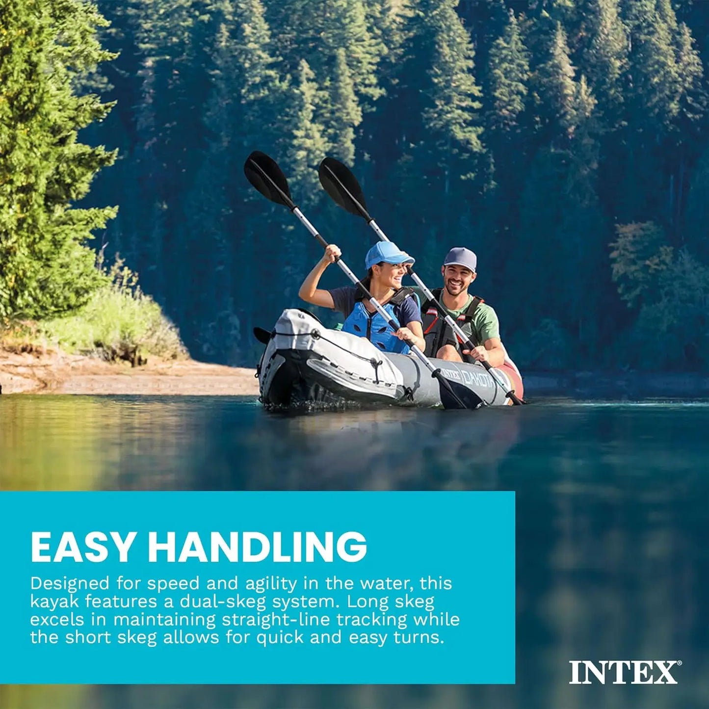Dakota K2 2-Person Inflatable Kayak Set With Oars And Pump