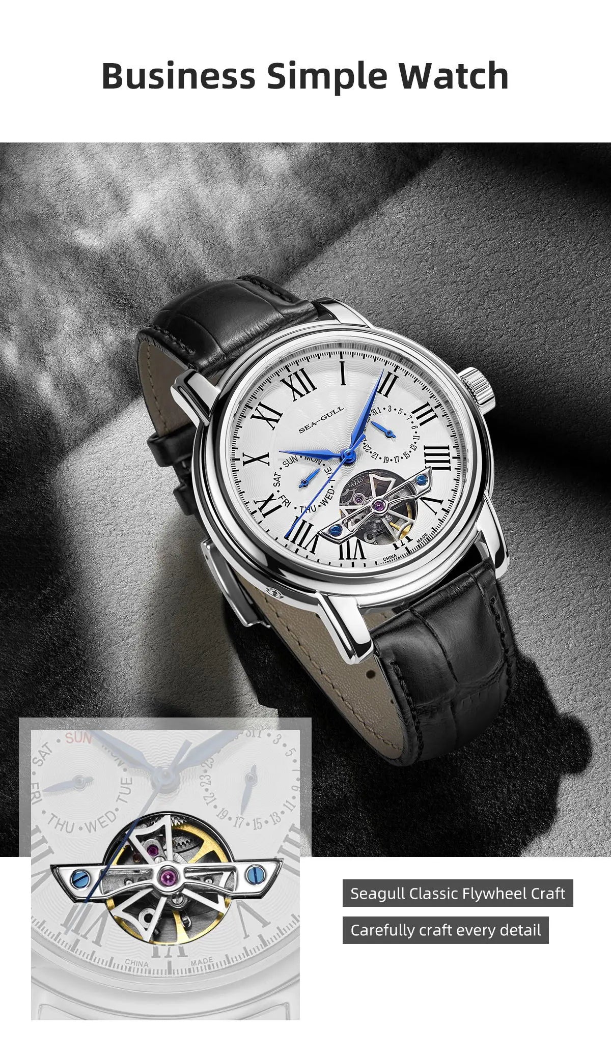 Sea-Gull Stainless Steel Luxury Mechanical Watch For Men