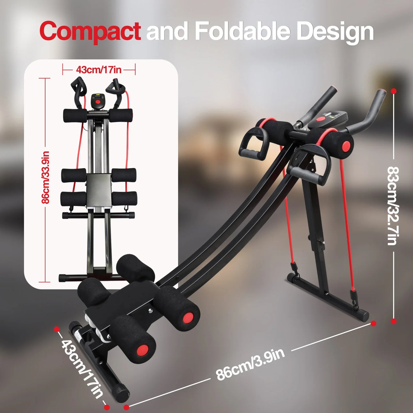 Abdominal Trainer Ab Machine Core Workout Equipment Foldable Home Gym