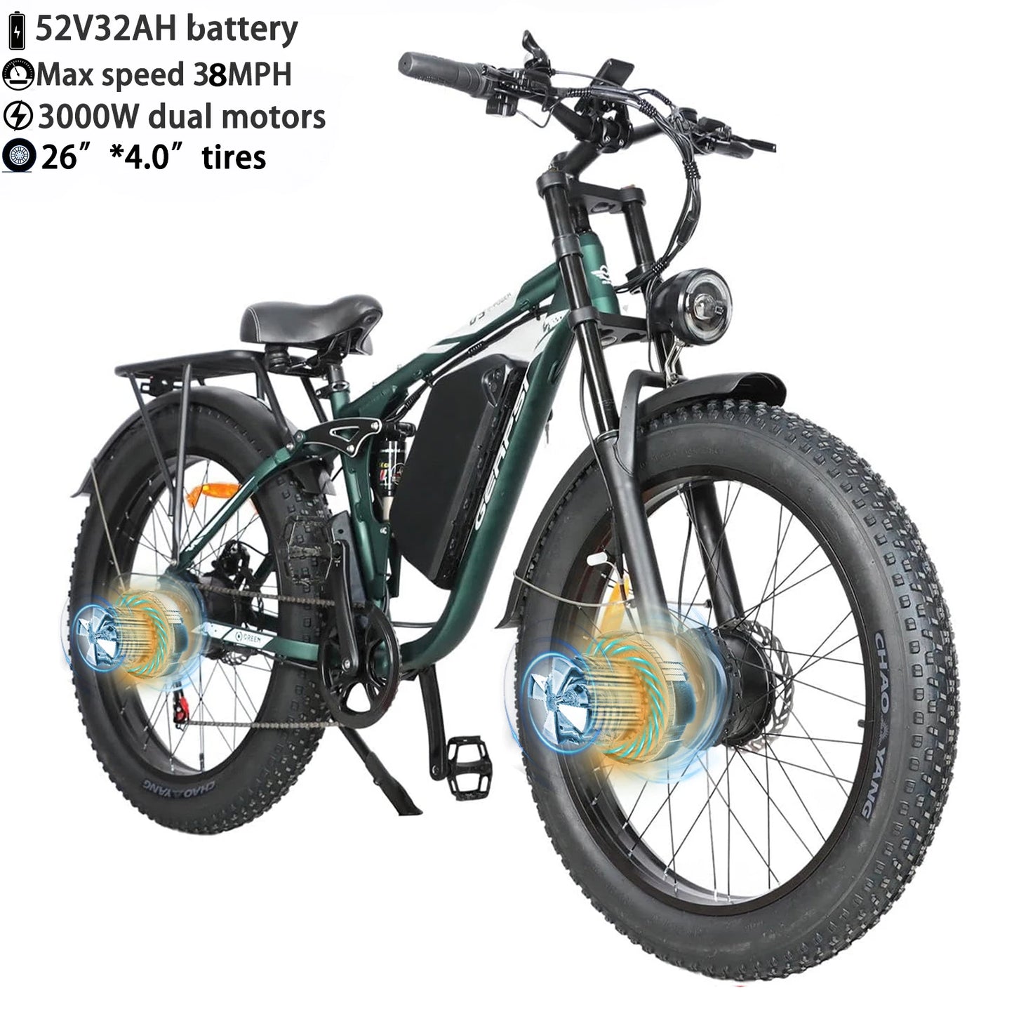 BAOLUJIE Electric Bike 1500W Peak Power E Bike for Adults