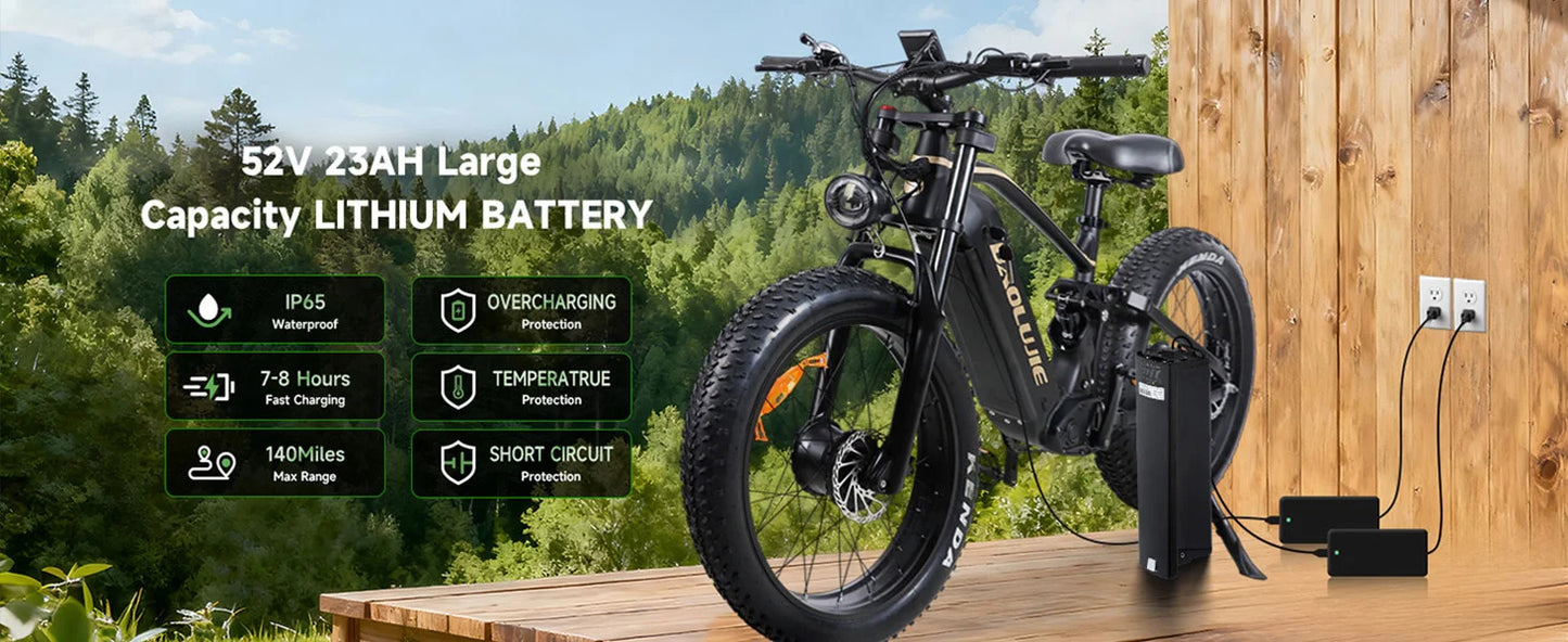 Baolujie P2 Electric Bike Motor 3000W With 52V Battery