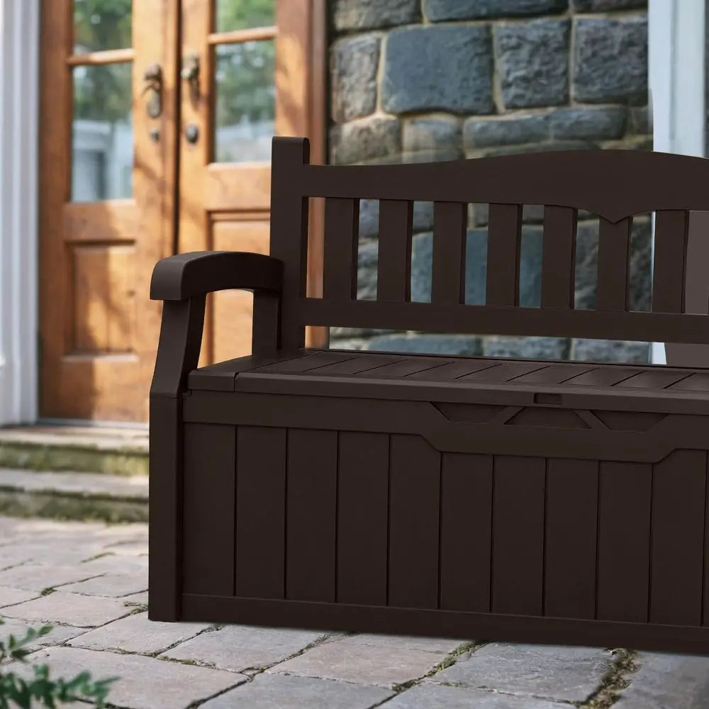 Lockable Storage Bench Deck Box For Patio Furniture Outdoor