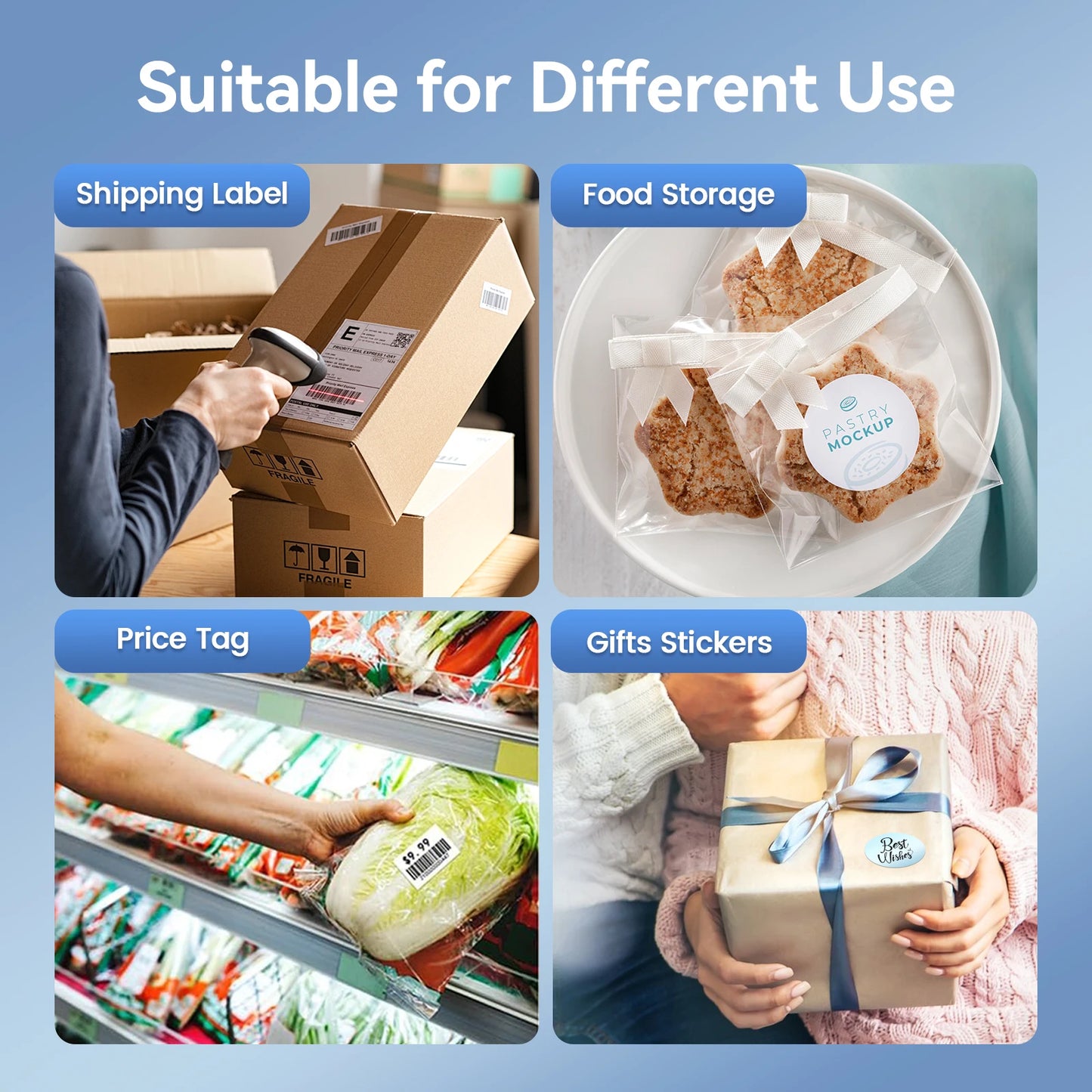 TakeYou Portable Thermal Label Printer 203DPI Bluetooth USB