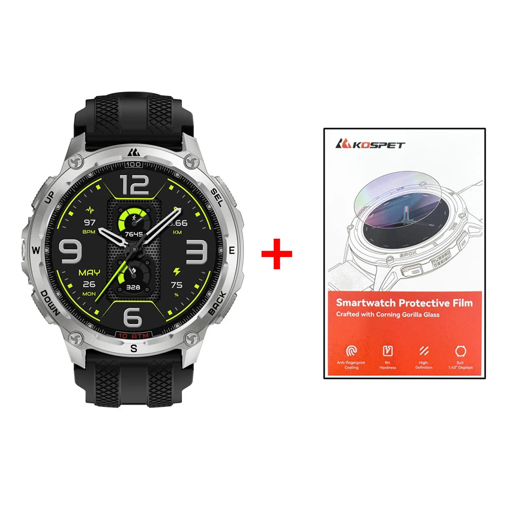 KOSPET Tank T4 Smartwatch For Men GPS Offline Maps 10ATM