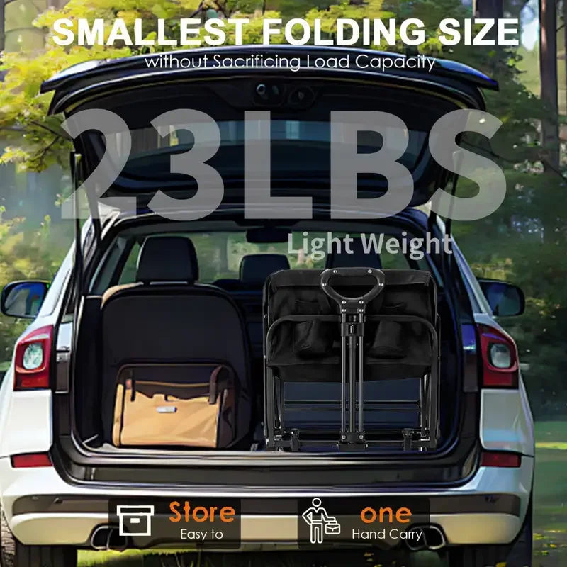 Foldable Wagon Heavy Duty Utility Cart With Side Pockets