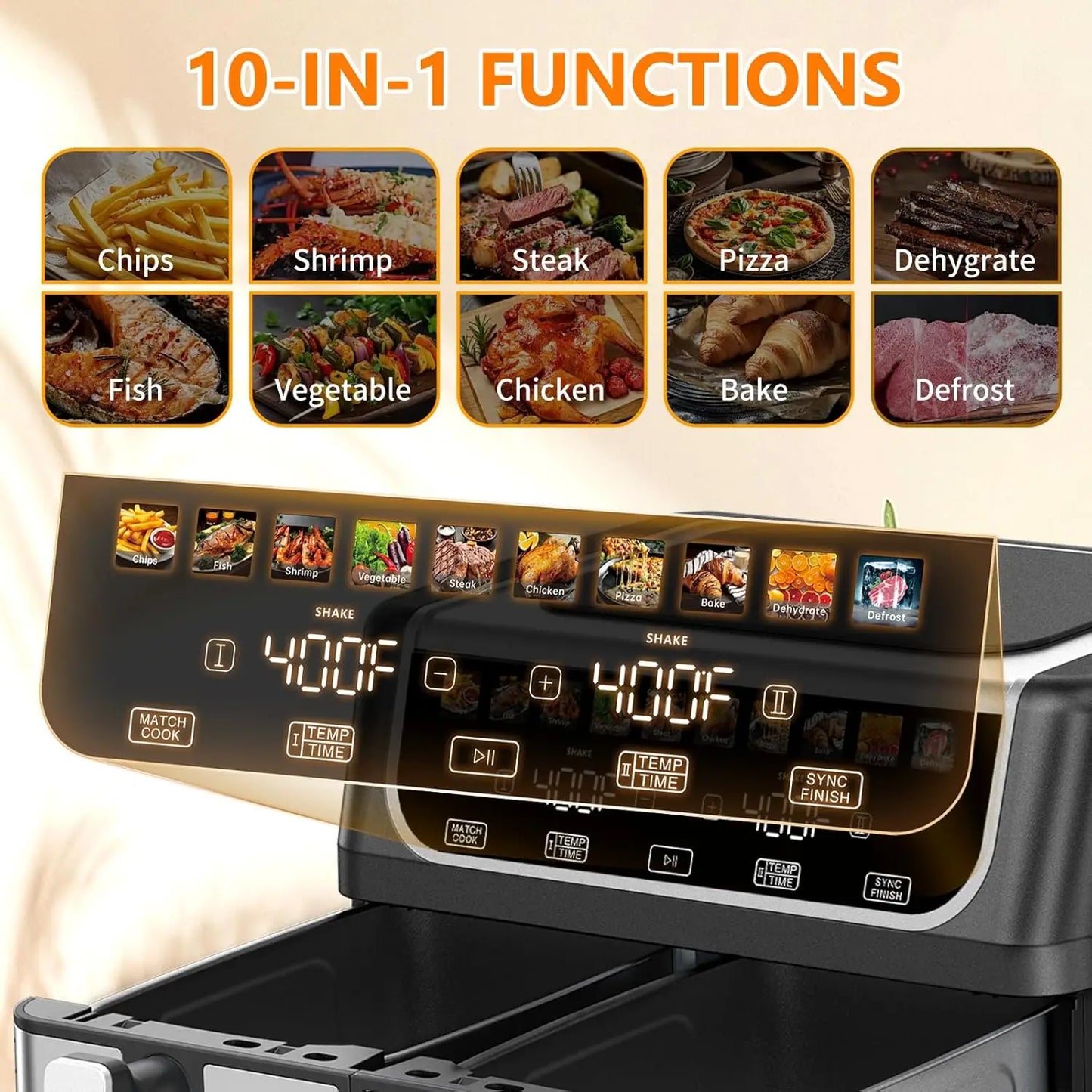 Dual Basket Air Fryer With Twin Baskets For Efficient Cooking