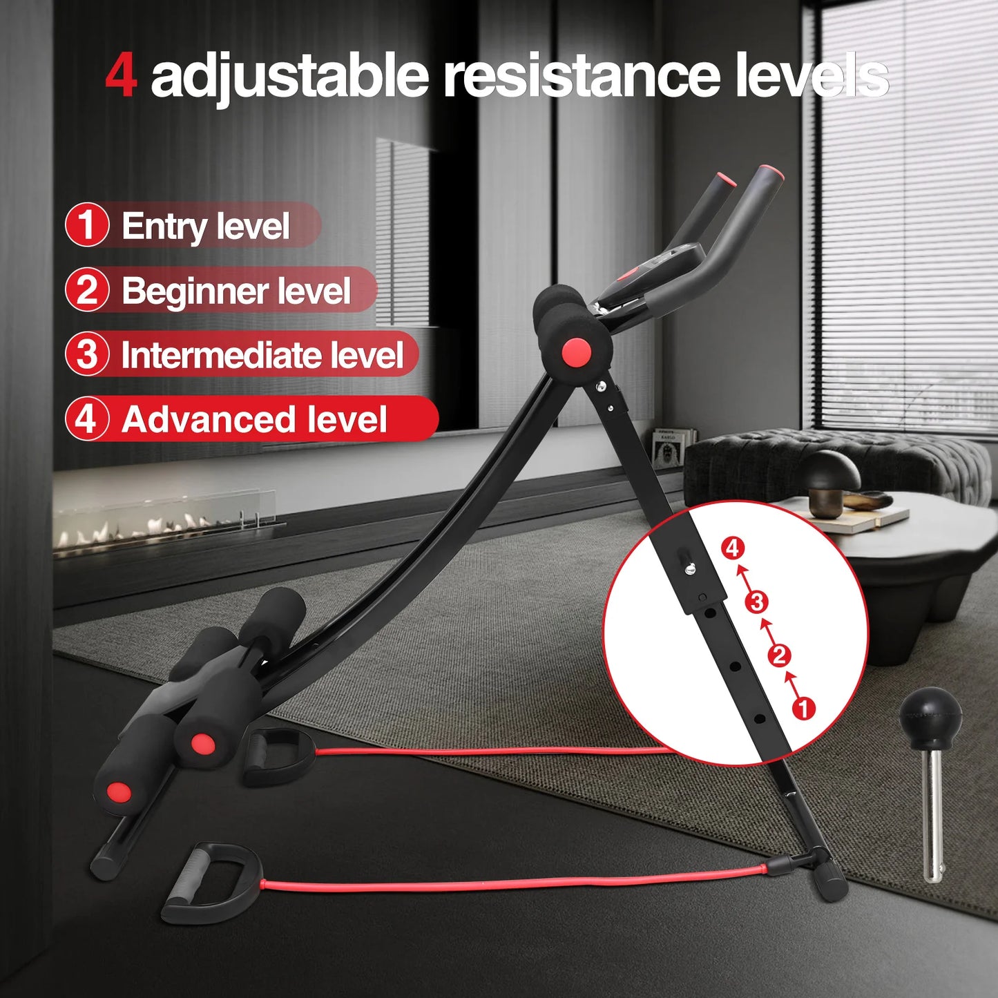 Abdominal Trainer Ab Machine Core Workout Equipment Foldable Home Gym