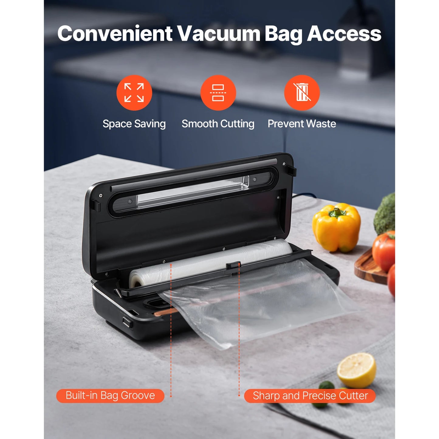VEVOR 7-In-1 Electric Vacuum Sealer For Kitchen Food Storage