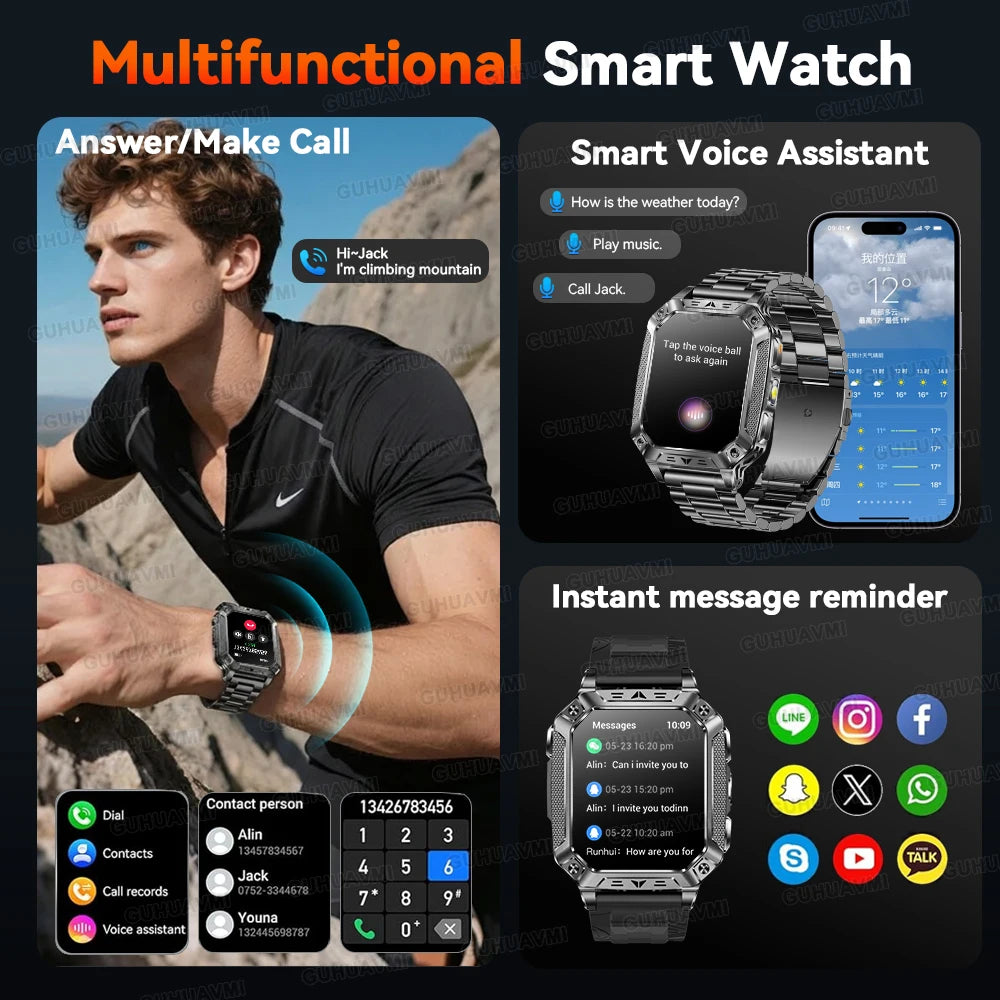 GPS Smart Watch AMOLED 1400mAh Waterproof Fitness Tracker Bluetooth Call