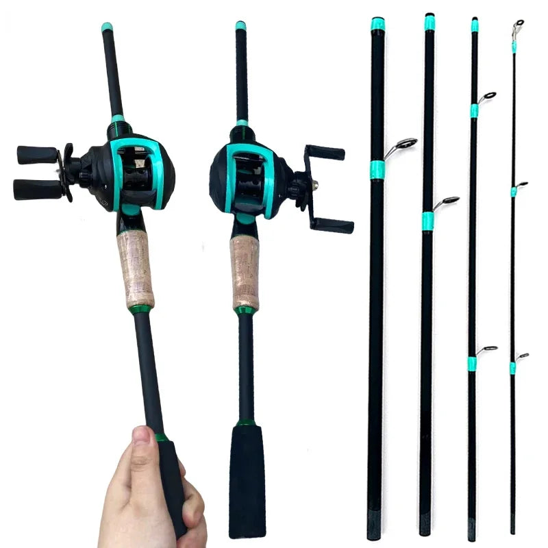 Ultralight Portable Baitcasting Fishing Rod And Reel Set
