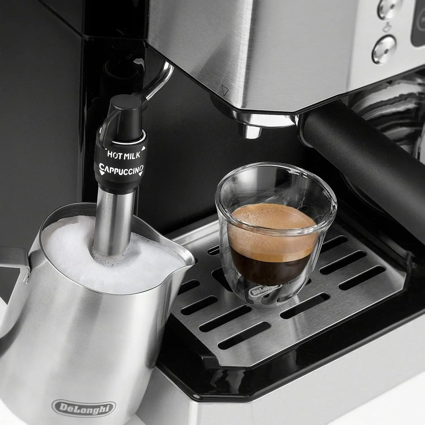 Upgraded All-in-One Coffee And Espresso Machine With Adjustable Milk Frother