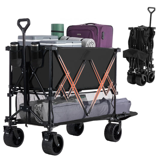 JHK Finishes Double Decker Wagon Cart 440 Lb Capacity Foldable