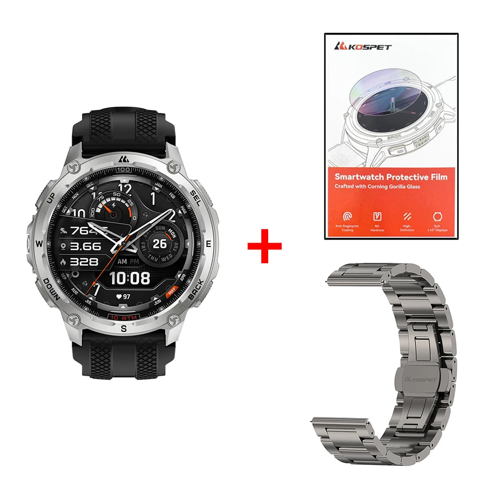 KOSPET Tank T4 Smartwatch For Men GPS Offline Maps 10ATM