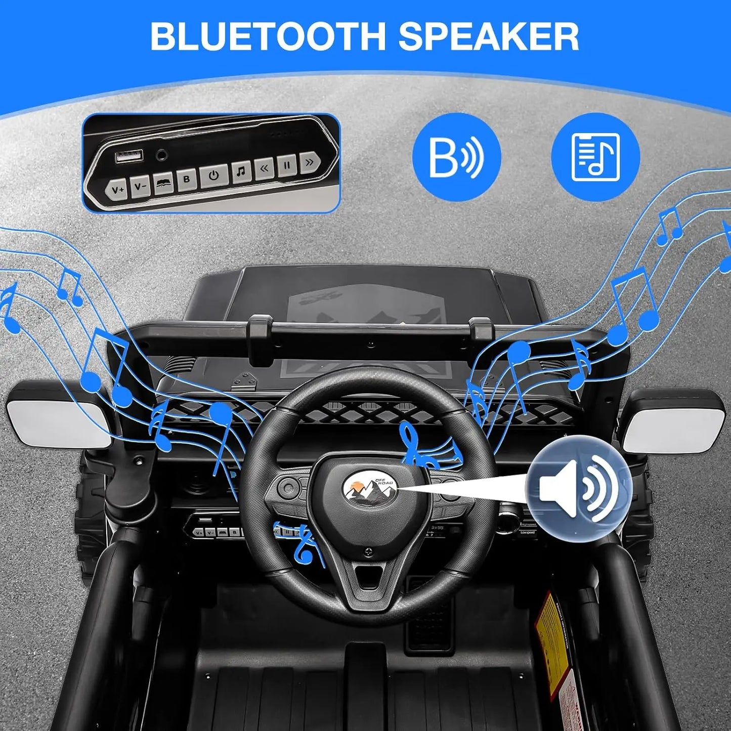 12V Kids Ride On Truck With Remote Control LED Lights