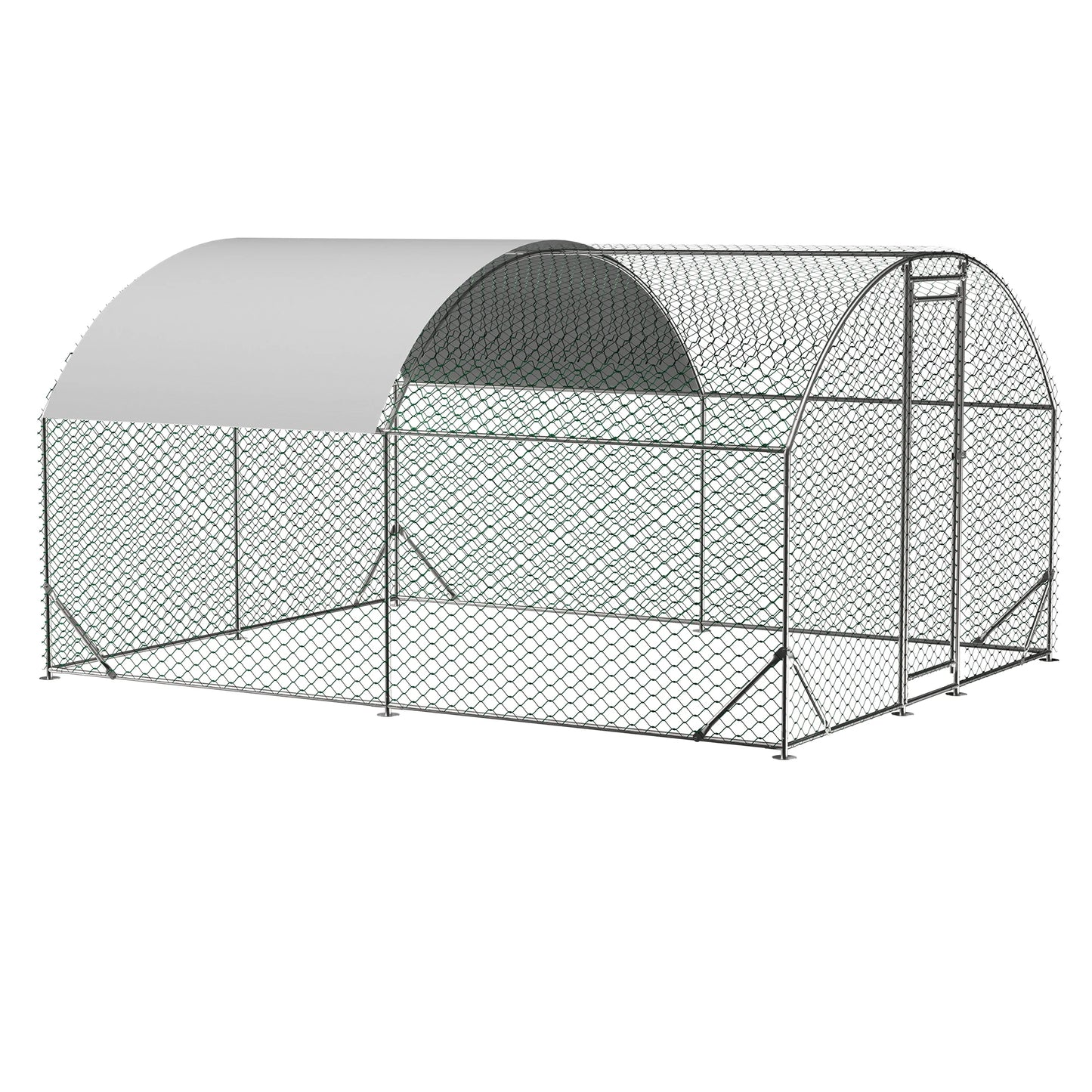 Iron Chicken Coop With Metal Run And Waterproof UV Cover