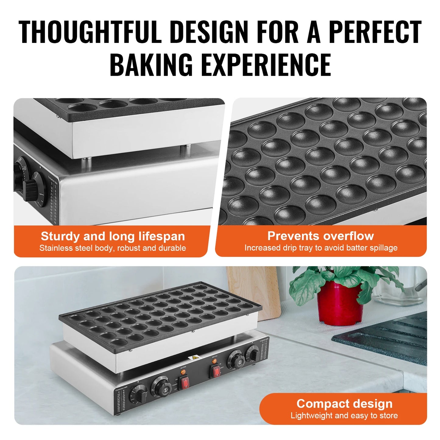 SucceBuy Dorayaki Baker Mini Dutch Pancake Maker Commercial