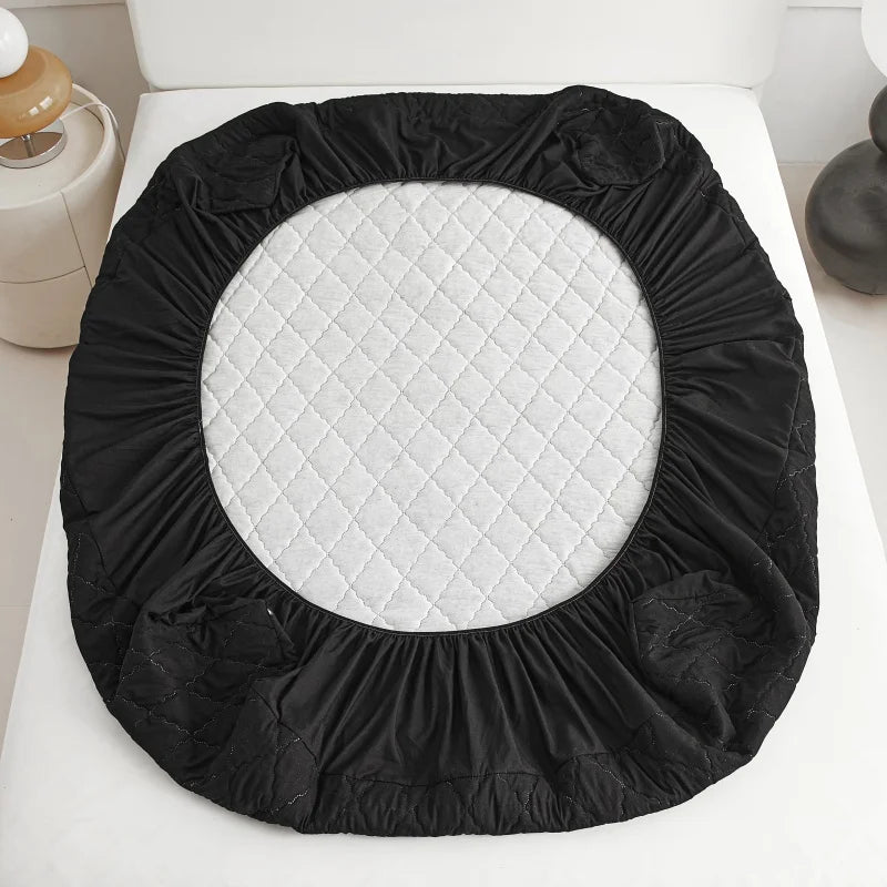 Waterproof Quilted Mattress Protector Anti Dust Mite Air Permeable