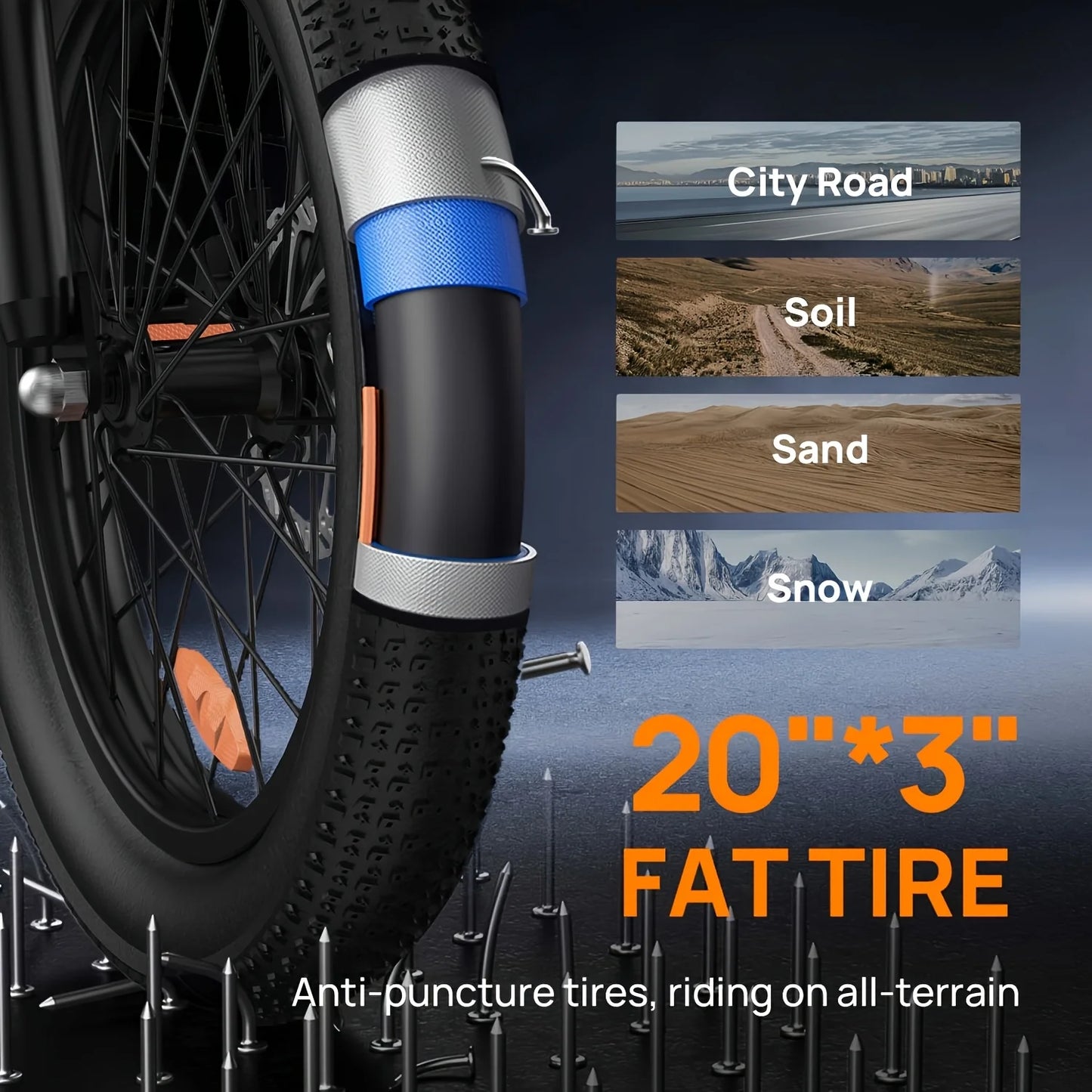 URLIFE E20 1000W Electric Bike With Dual Disc Brakes Removable Battery