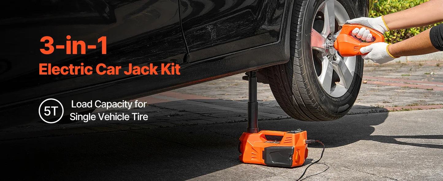 Succebuy 5T Electric Car Jack With Built In Inflator LED