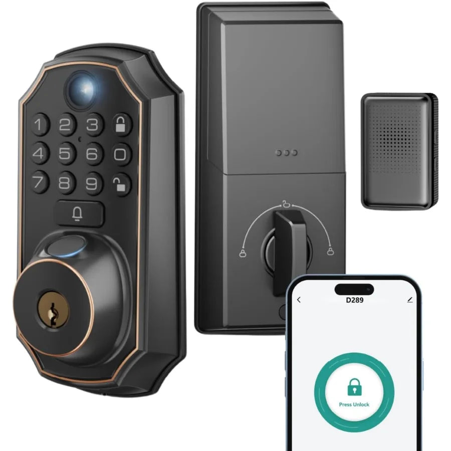 SHXI Keyless Entry Door Lock With Camera And Fingerprint