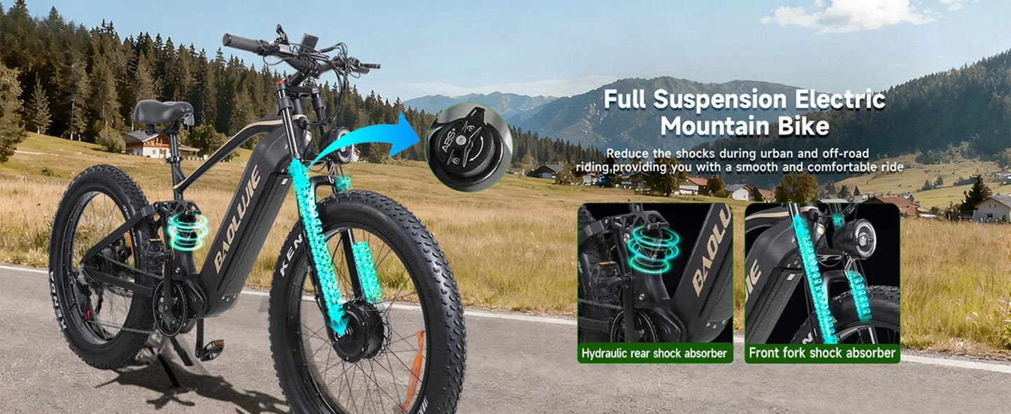 Baolujie P2 Electric Bike Motor 3000W With 52V Battery