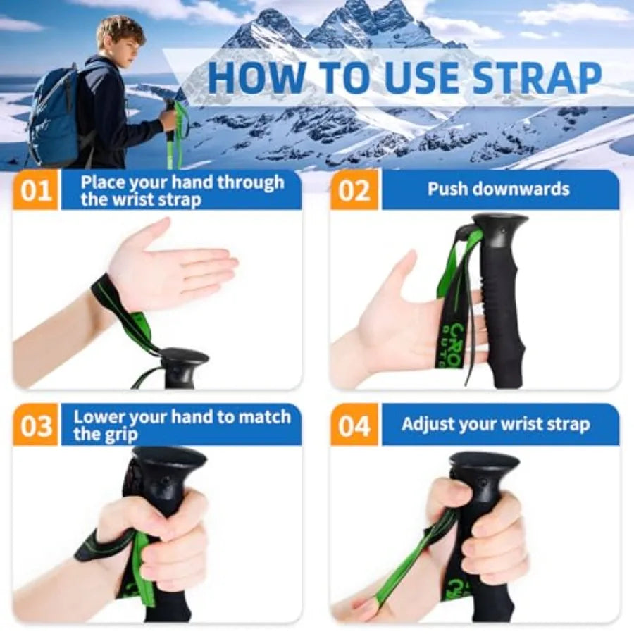 Lightweight Collapsible Hiking Poles Telescoping Trekking Poles Set
