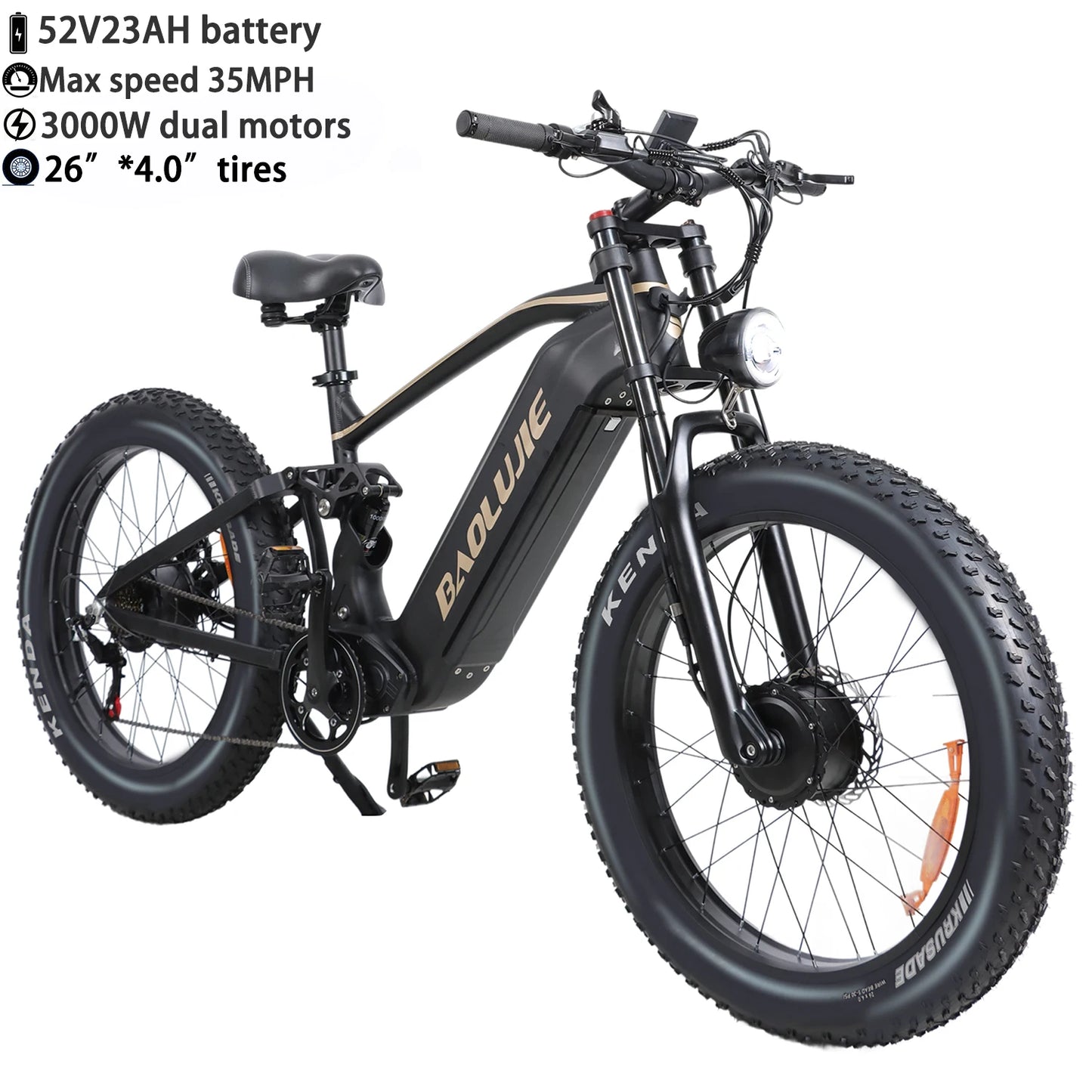 BAOLUJIE Electric Bike 1500W Peak Power E Bike for Adults