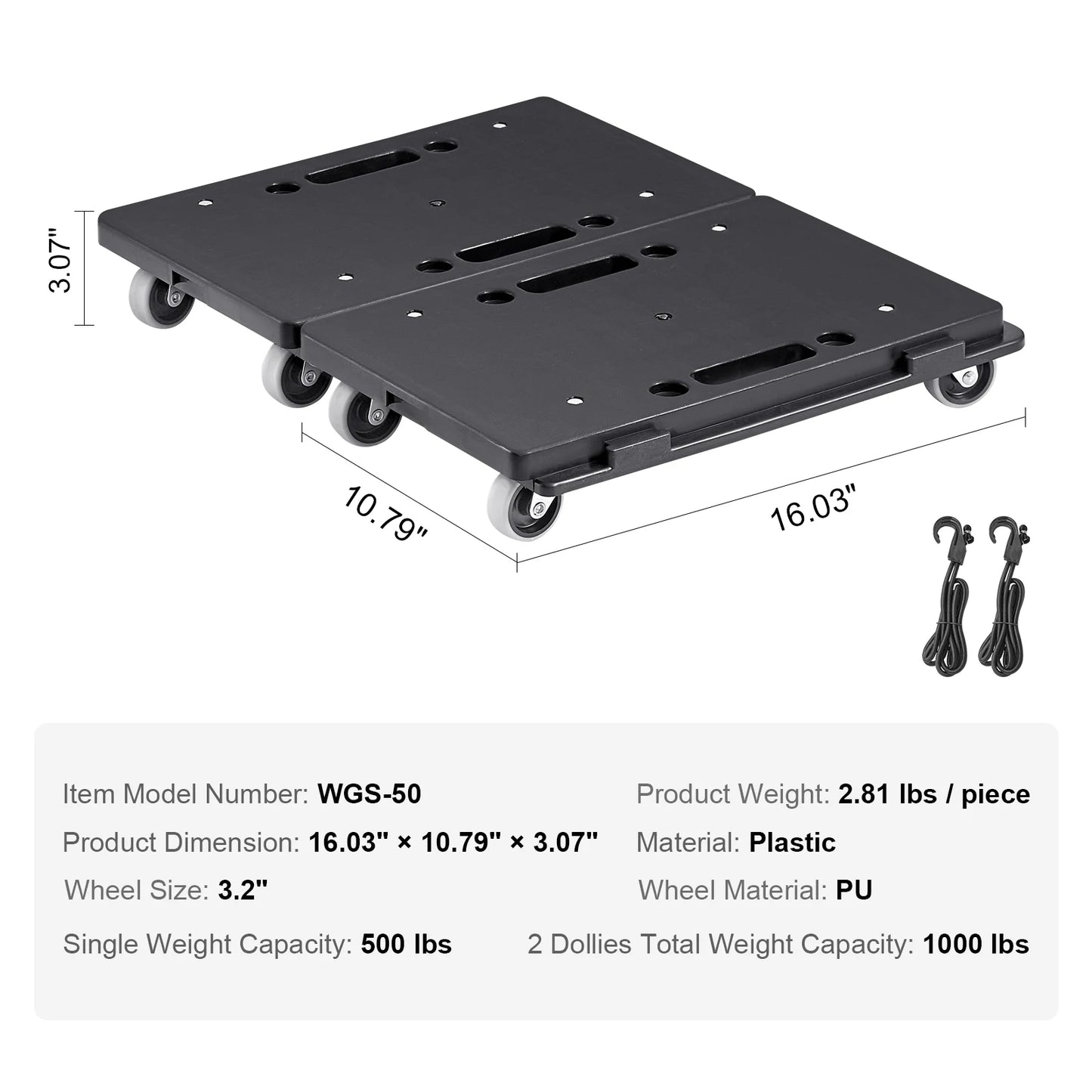 SucceBuy Furniture Mover Dolly With Interlocking Design 500 Lb Capacity