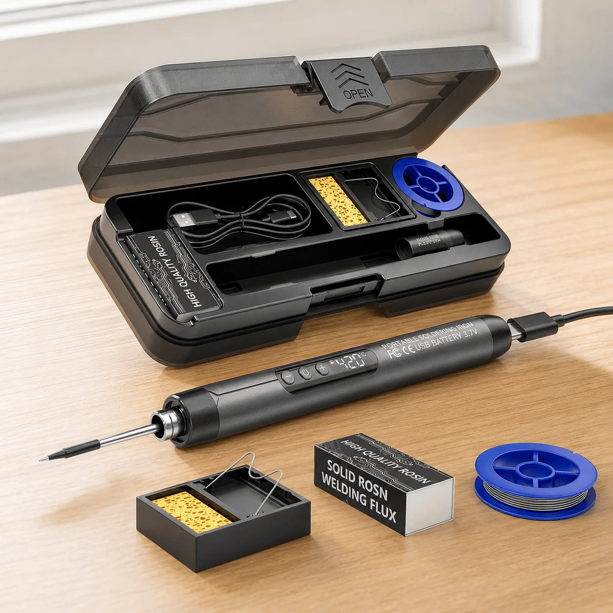USB Rechargeable Mini Soldering Iron Wireless Pen Type C Charging Control