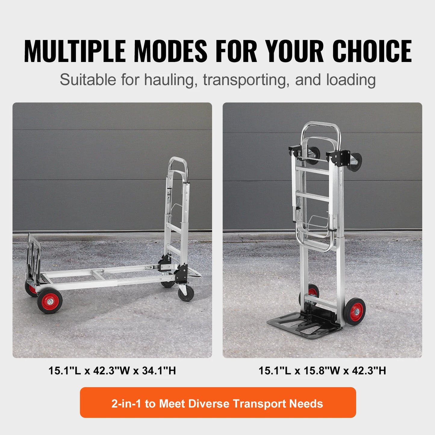 SucceBuy 400 Lb Folding Hand Truck Dolly With Wheels