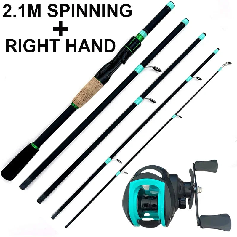 Ultralight Portable Baitcasting Fishing Rod And Reel Set