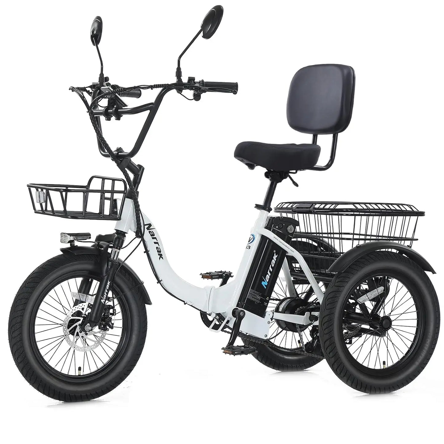 Premium Adult Fat Tire Folding Electric Tricycle Adjustable Handlebars