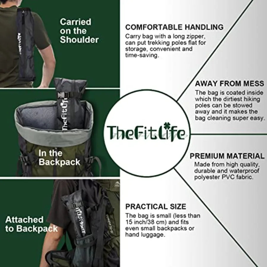 Collapsible Trekking Poles For Hiking With Extra Long Foam Handle