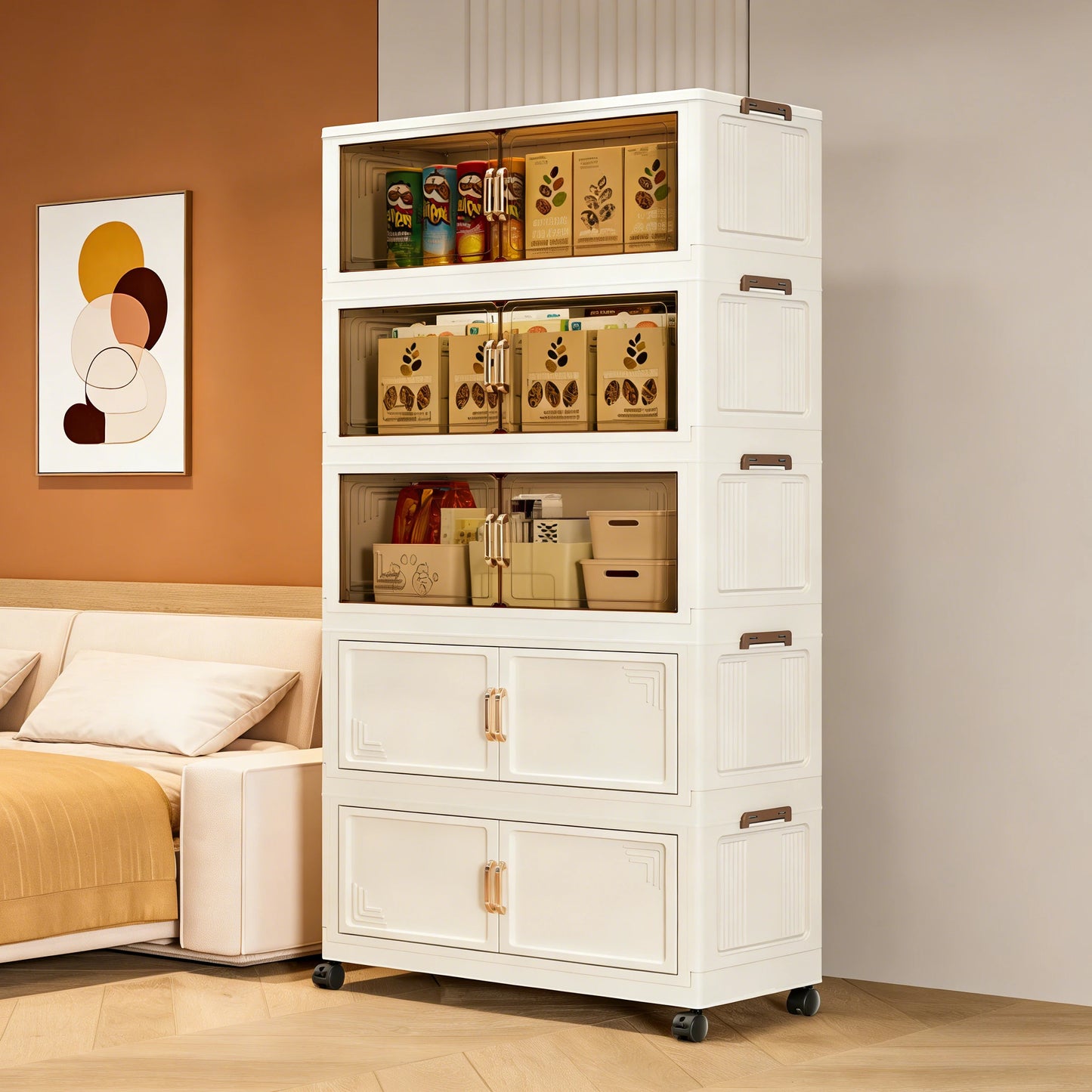 Multifunctional Folding Storage Cabinet Wardrobe Organizer For Home