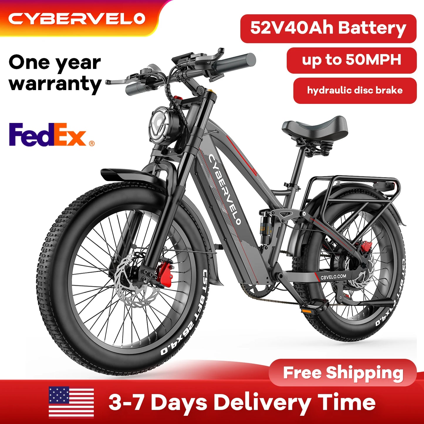 CYBERVELO EK9 5000W Off Road Electric Bike With 60V Battery