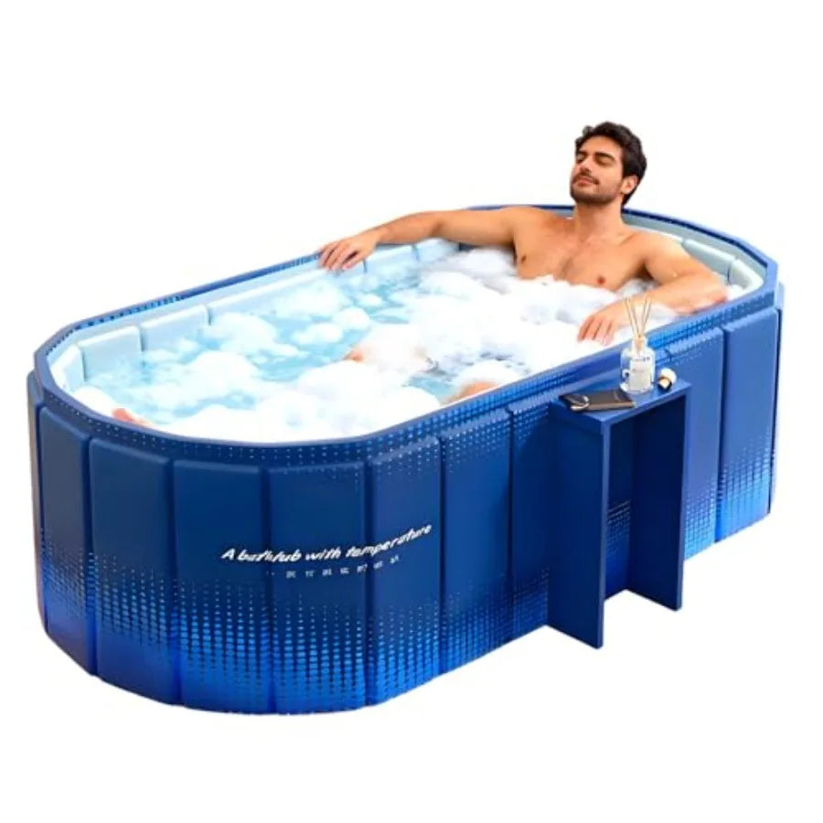 Portable Collapsible Cold Plunge Bathtub With Built In Ledges