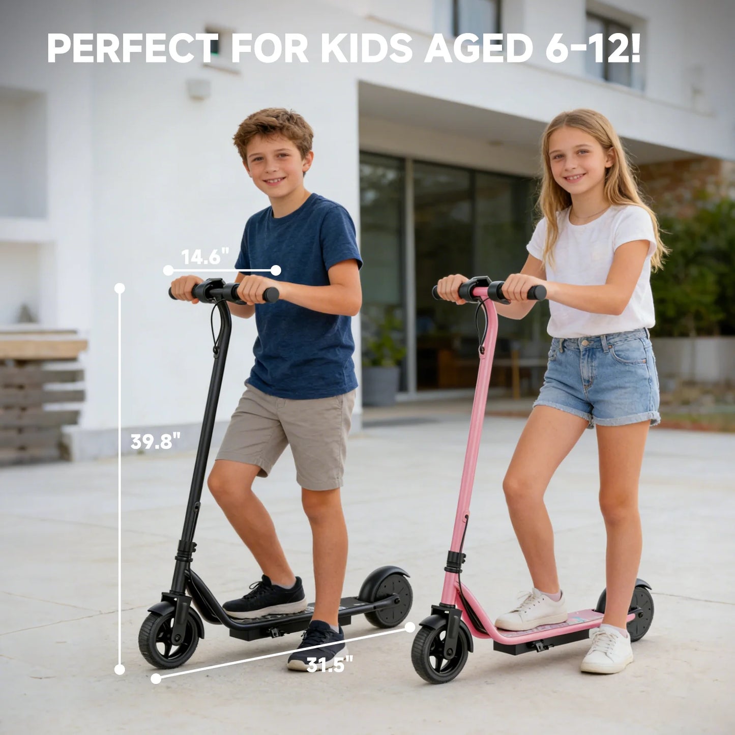 Ladped Kids Electric Scooter 3 Speed Modes 10 Mile Range 250W